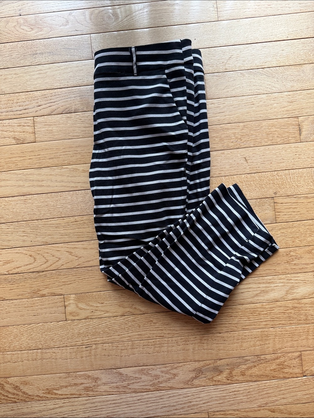 Loft Black and White Striped Pants